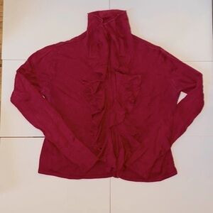 City Spirit Cherry Red silk and cashmere mock turtleneck sweater. Size SM.
